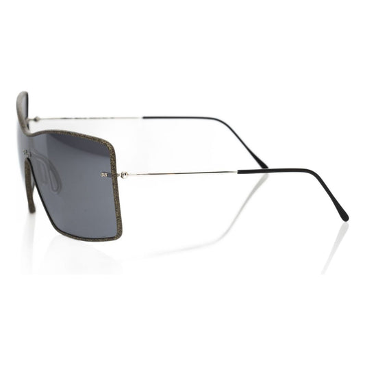 Frankie Morello Black Metallic Women Sunglass Frankie Morello Dim Gray