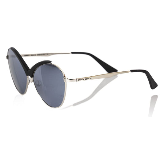 Frankie Morello Black Metallic Women Sunglass Frankie Morello Slate Gray