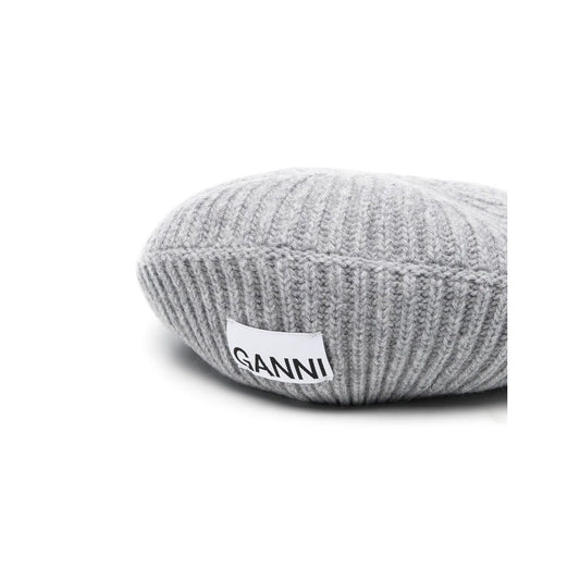 Ganni Ribbed wool hat Scarves Hats & Gloves