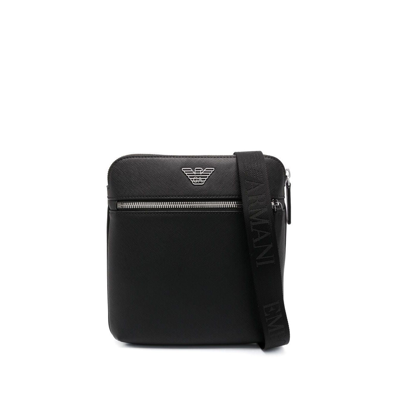 Front view with bag zipped and handles upright.