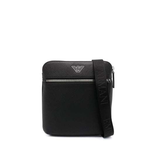 Emporio Armani ASV regenerated Saffiano leather flat shoulder bag with eagle plate Y4M185Y138E81072-P25