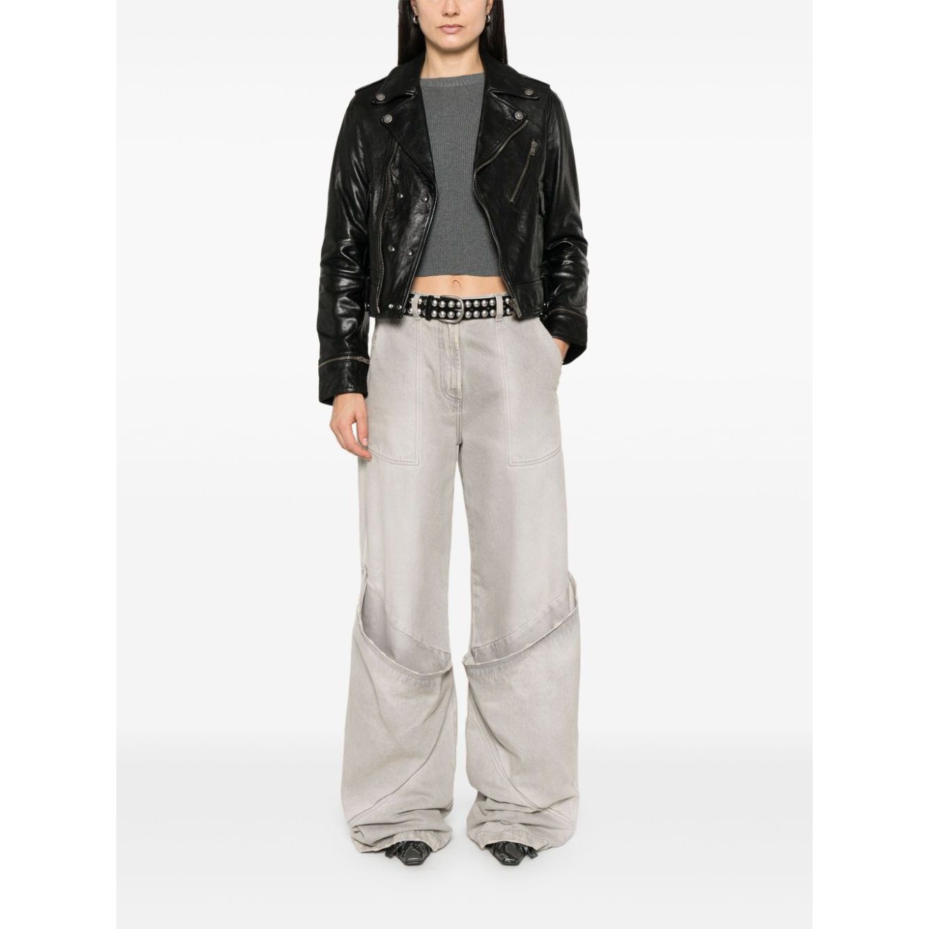 Golden Goose leather jacket with shiny effect