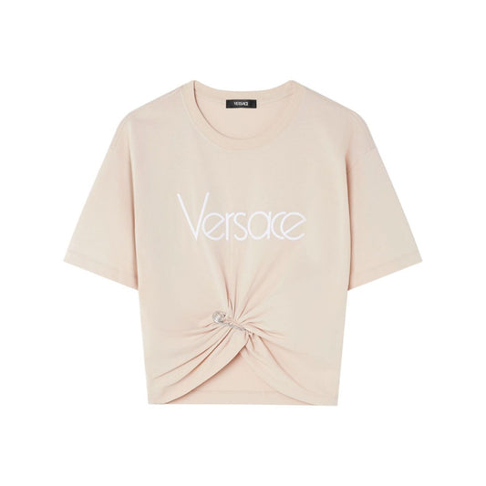Versace 1978 Re-Edition Logo Safety Pin Short T-Shirt Topwear