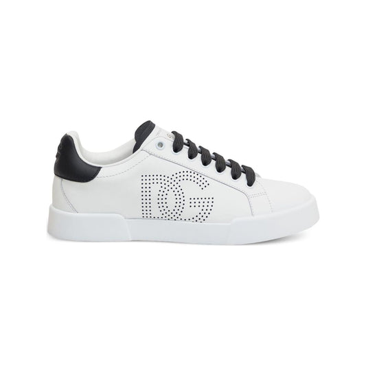 Dolce & Gabbana Portofino perforated-logo leather sneakers