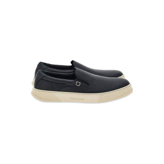 Ferragamo Gancini-plaque leather sneakers