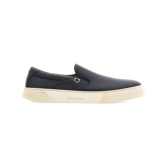 Ferragamo Gancini-plaque leather sneakers