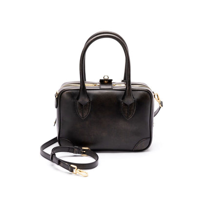 Golden Goose Vita Bag in smooth black leather and gold details