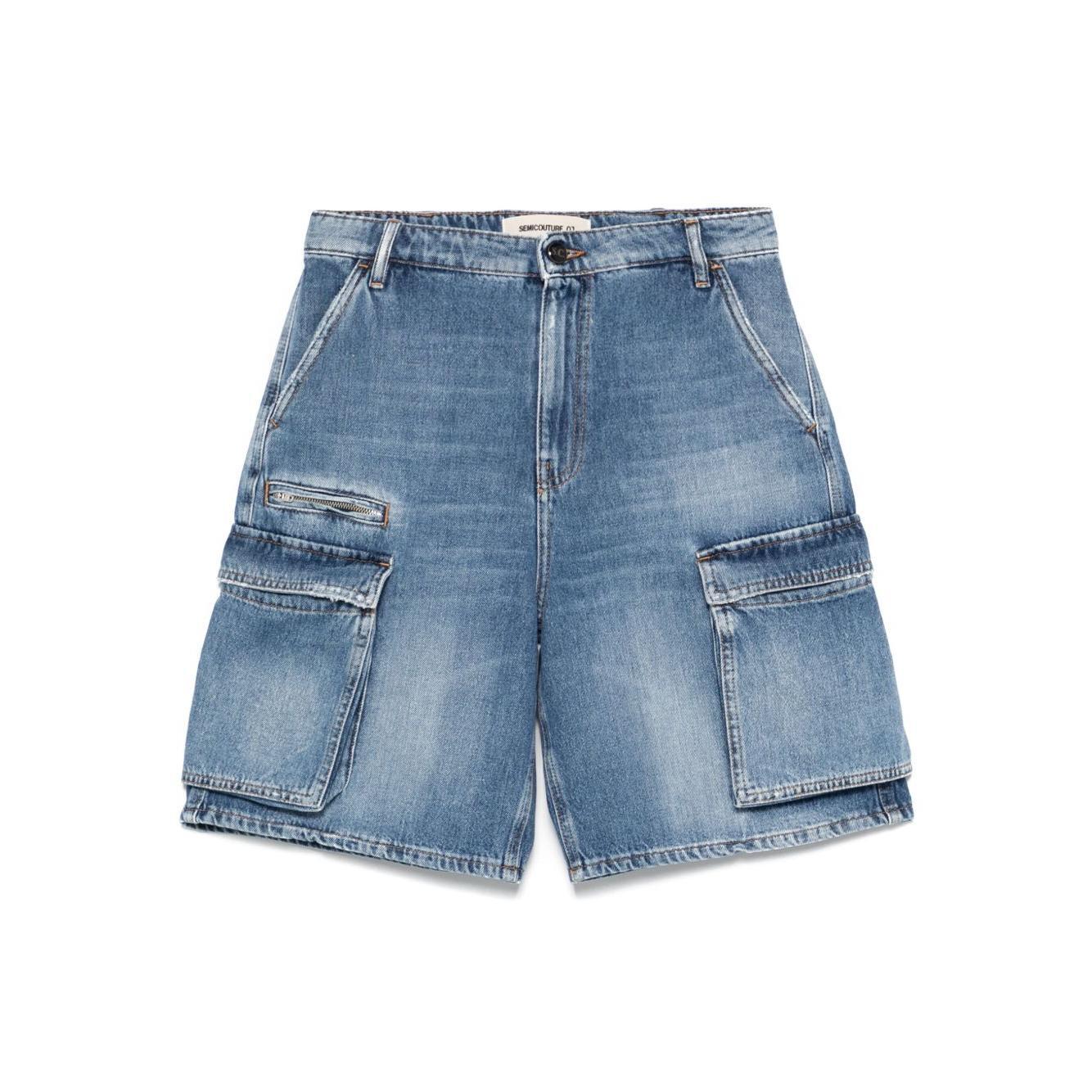 Semicouture Shorts Clear Blue