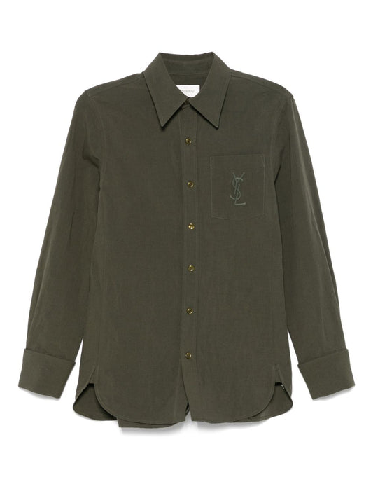 Saint Laurent Cassandre shirt in linen and cotton