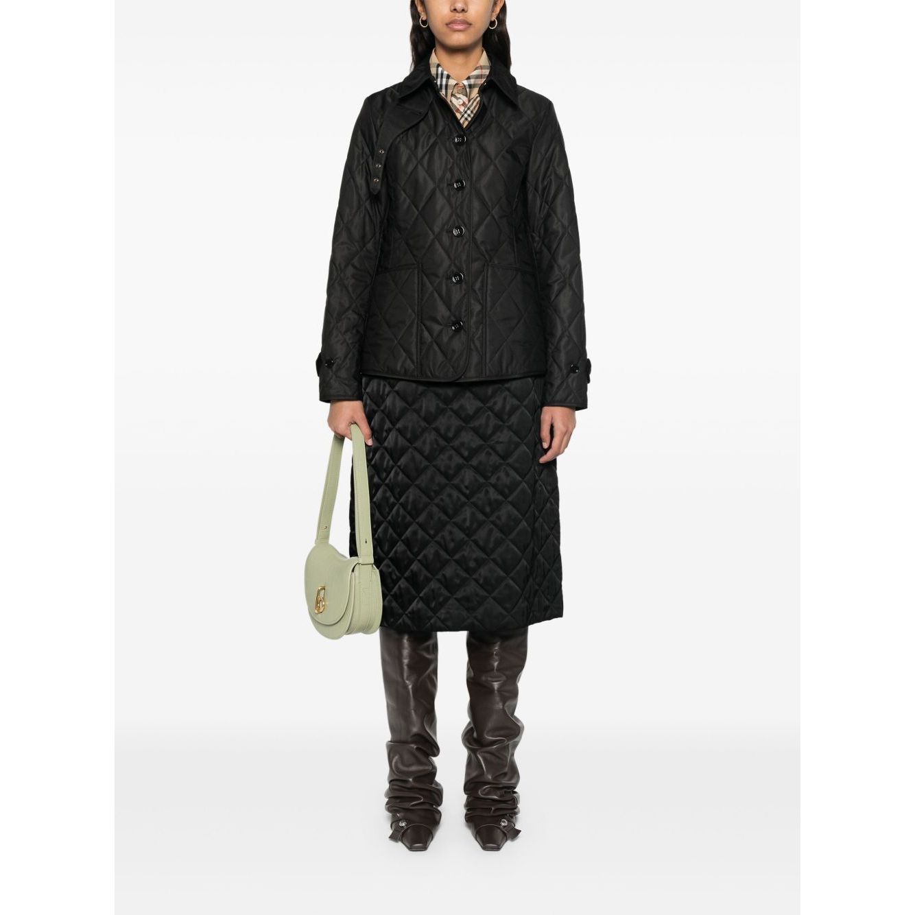 Burberry Tailored jacket with quilted high collar