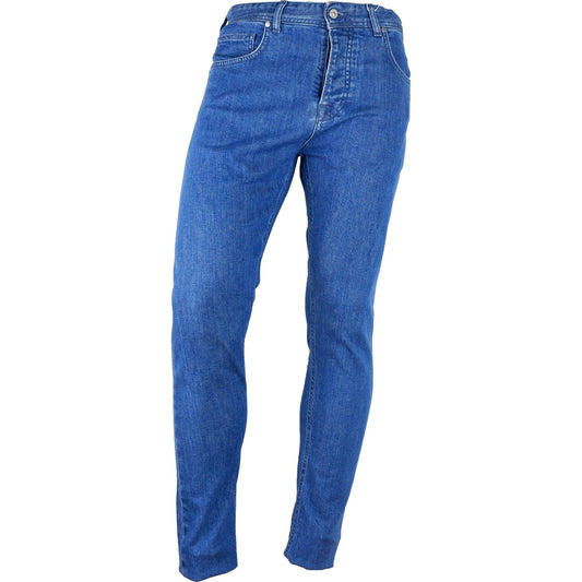 Aquascutum Light Blue Cotton Men Jeans Aquascutum Dark Slate Blue