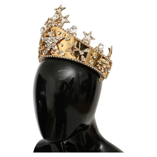 Dolce & Gabbana Regal Crystal Diadem Gold Tiara Dolce & Gabbana Tan