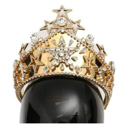 Dolce & Gabbana Regal Crystal Diadem Gold Tiara Dolce & Gabbana Gray