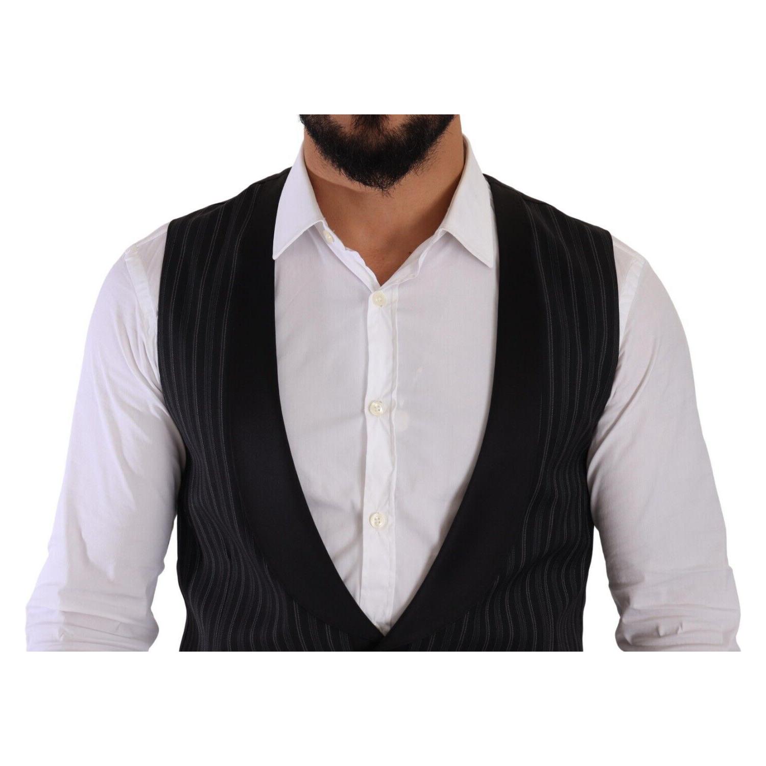 优雅条纹礼服背心