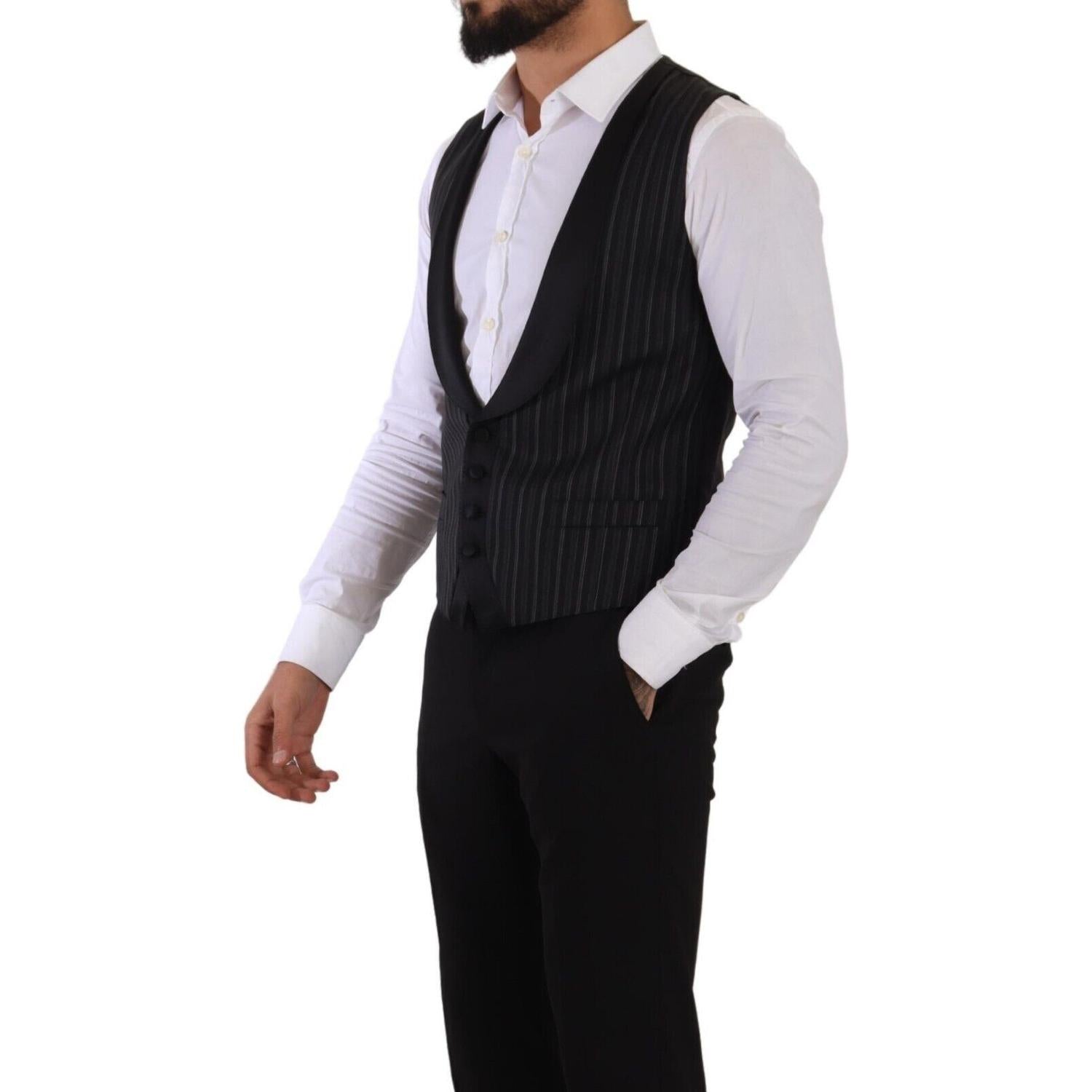 优雅条纹礼服背心