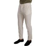 Dolce & Gabbana White Cotton Skinny Corduroy Trouser Pants PAN72877 - 48