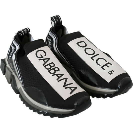 Dolce & Gabbana Dapper Black Casual Sport Sneakers Dolce & Gabbana Light Gray