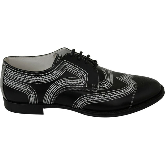 Dolce & Gabbana Elegant Black and White Derby Shoes Dolce & Gabbana Black