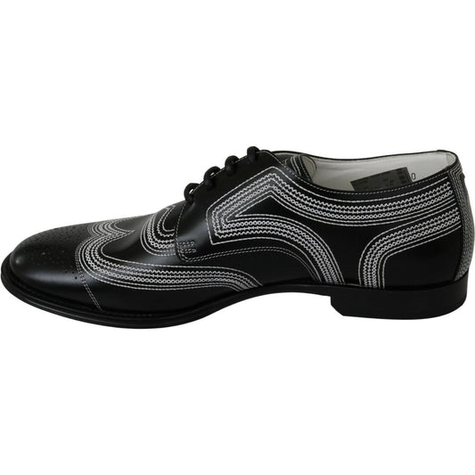 Dolce & Gabbana Elegant Black and White Derby Shoes Dolce & Gabbana Black