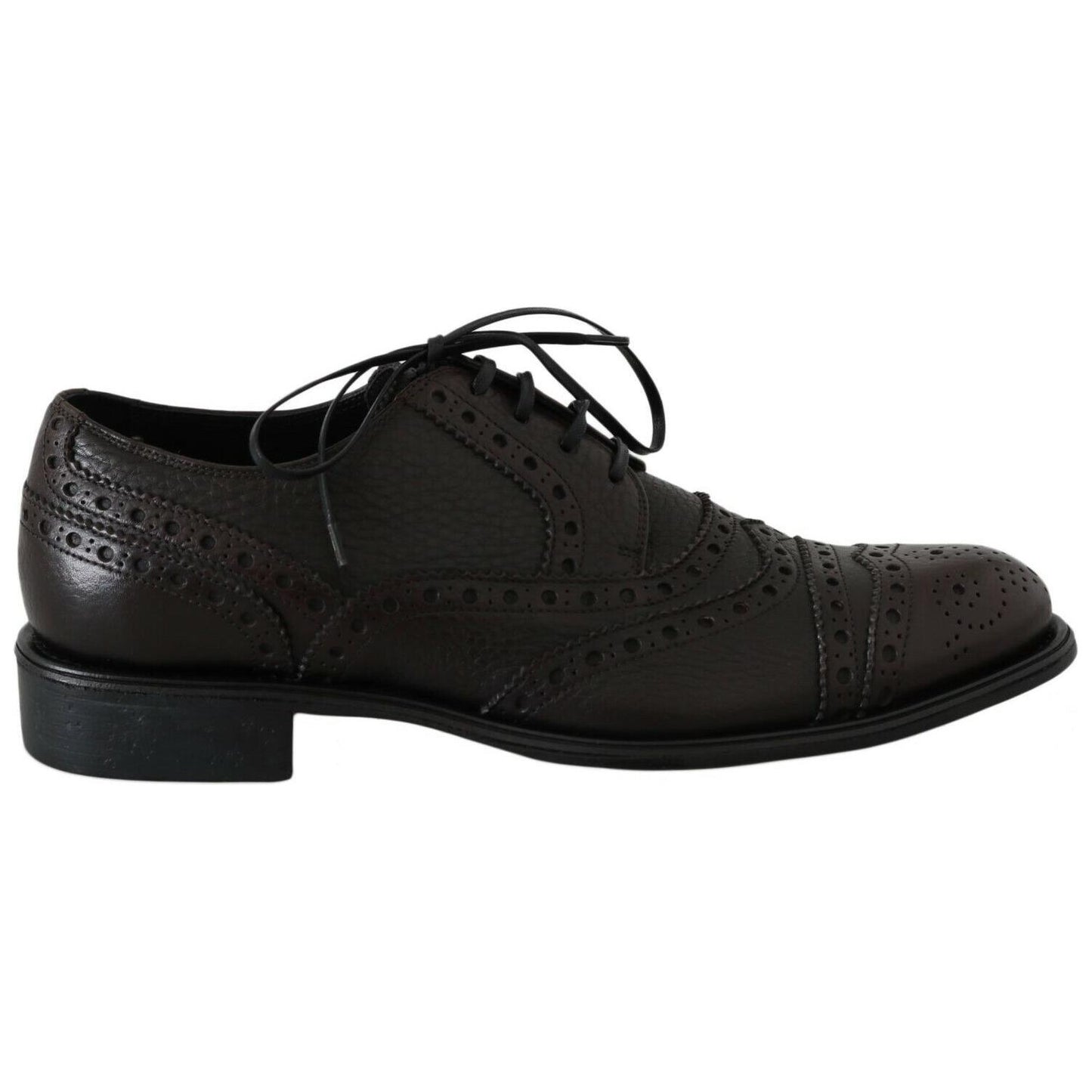 Dolce & Gabbana Brown Leather Wingtip Derby Formal Shoes