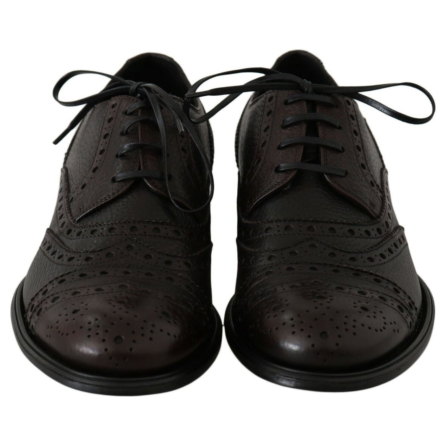 Dolce & Gabbana Brown Leather Wingtip Derby Formal Shoes