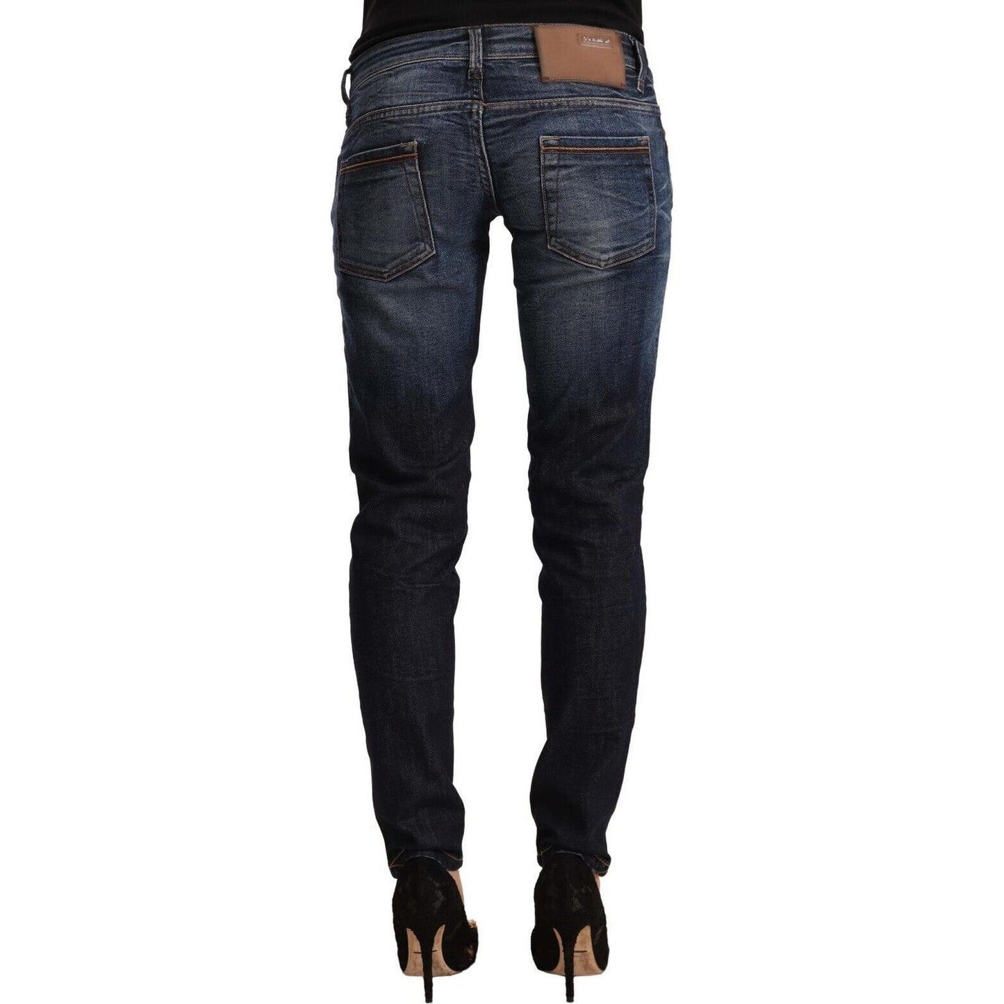 Acht Blue Washed Cotton Low Waist Skinny Denim Jeans PAN71185 - 26