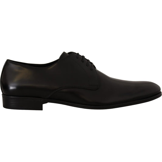 Dolce & Gabbana Elegant Black Leather Derby Shoes Dolce & Gabbana Black