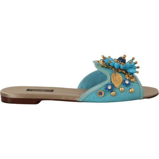 Dolce & Gabbana Dolce & Gabbana Exquisite Crystal-Embellished Exotic Leather Sandals LA9785- 35.5 1728,67345645728,Blue,Dolce & Gabbana,EU35.5/US5,EU35/US4.5,EU37/US6.5,Flat Shoes - Women - Shoes,Material: 79% Exotic Leather 21% Viscose,New with tags,Shoe