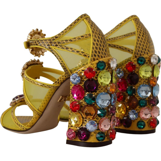 Dolce & Gabbana Dolce & Gabbana Stunning Crystal-Embellished Yellow Leather Sandals LA9809- 35 16% Leather,1728,67345645728,68% Ayers,Dolce & Gabbana,EU35/US4.5,EU36/US5.5,Material: 16% PA,New with tags,Sandals - Women - Shoes,Shoes,Women,Women - Shoes,Ye