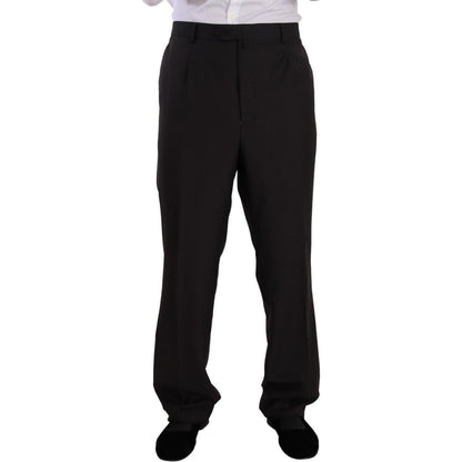 Domenico Tagliente Gray Polyester Single Breasted Formal Suit