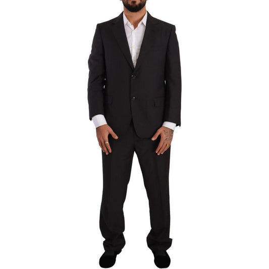 Domenico Tagliente Elegant Dark Grey Two-Piece Suit Domenico Tagliente Black