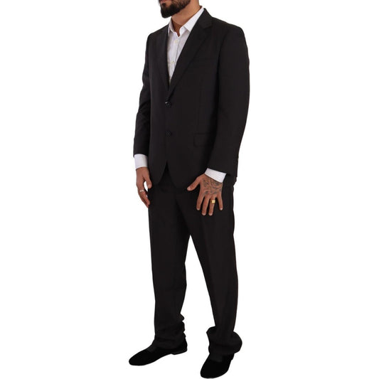 Domenico Tagliente Elegant Dark Grey Two-Piece Suit Domenico Tagliente Black