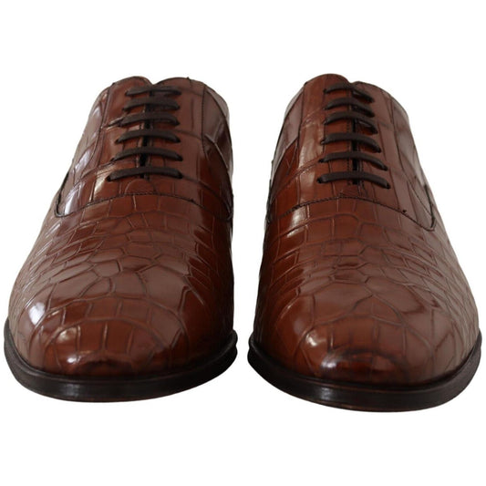 Dolce & Gabbana Elegant Exotic Crocodile Leather Formal Shoes Dolce & Gabbana Dark Slate Gray