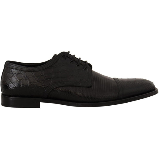 Dolce & Gabbana Exotic Leather Formal Lace-Up Shoes Dolce & Gabbana Black