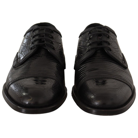 Dolce & Gabbana Exotic Leather Formal Lace-Up Shoes Dolce & Gabbana Black