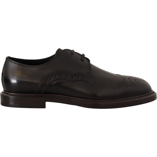 Dolce & Gabbana Elegant Black Derby Dress Shoes Dolce & Gabbana Dark Slate Gray