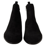 Dolce & Gabbana Elegant Suede Leather Chelsea Boots Dolce & Gabbana Black