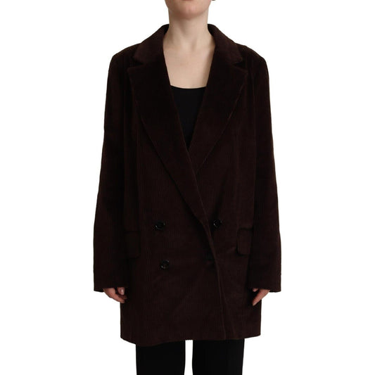 Dolce & Gabbana Elegant Burgundy Double-Breasted Trench Coat Dolce & Gabbana Black