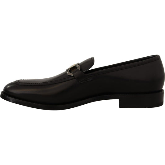 Salvatore Ferragamo Suave Black Leather Gancio Bit Loafers Dress Shoes Salvatore Ferragamo Black