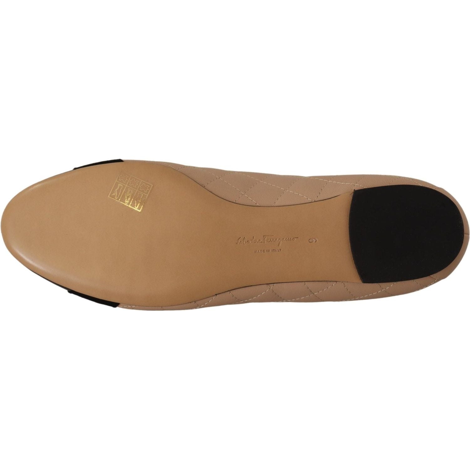 Salvatore Ferragamo Elegant Quilted Leather Flats - Chic Dual-Tone Design