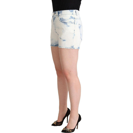 Dolce & Gabbana Chic White Denim Mid-Waisted Shorts Dolce & Gabbana Light Gray
