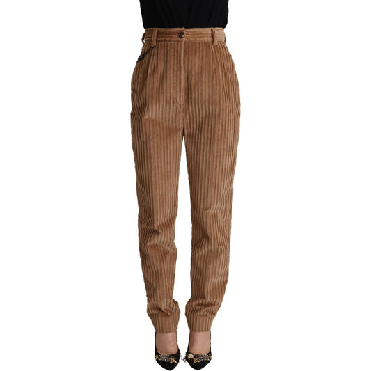 Dolce & Gabbana Elegant High-Waisted Tapered Corduroy Pants Dolce & Gabbana Sienna