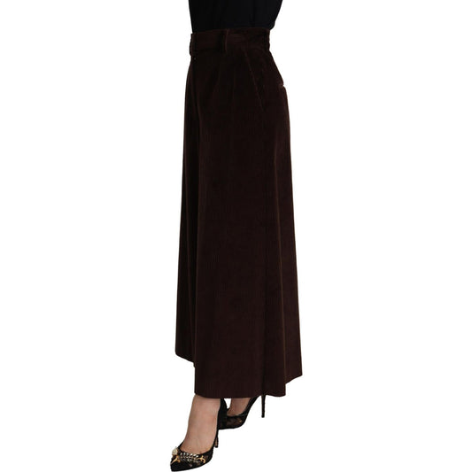 Dolce & Gabbana Chic Bordeaux High-Waisted Corduroy Pants Dolce & Gabbana Black