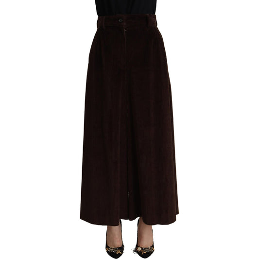 Dolce & Gabbana Chic Bordeaux High-Waisted Corduroy Pants Dolce & Gabbana Black