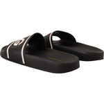 Dolce & Gabbana Elegant Black Leather Slide Sandals for Her Dolce & Gabbana Dark Slate Gray