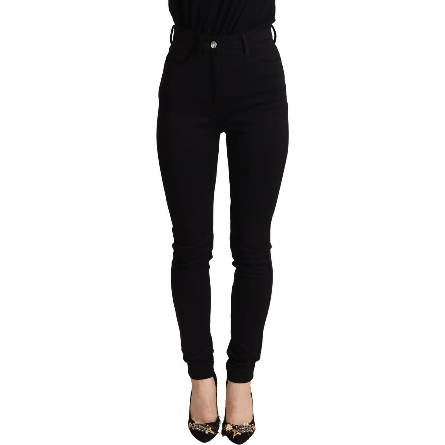 Dolce & Gabbana Black High Waist Skinny Slim Fit Pants