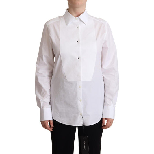 Dolce & Gabbana Elegant White Poplin Dress Shirt Dolce & Gabbana Light Gray