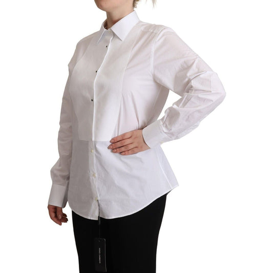 Dolce & Gabbana Elegant White Poplin Dress Shirt Dolce & Gabbana Gray