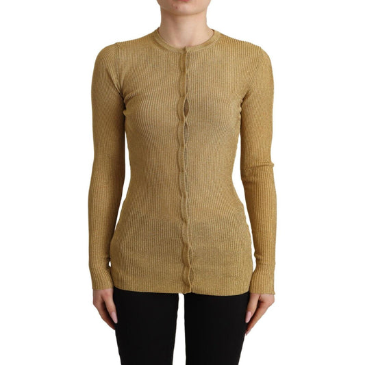 Dolce & Gabbana Glamorous Gold Snap-Button Cardigan Dolce & Gabbana Sienna
