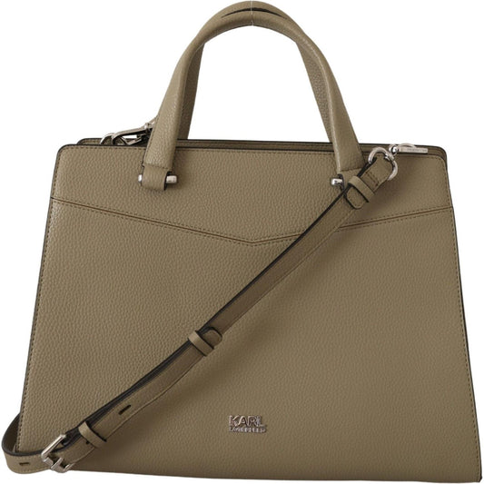 Karl Lagerfeld Enchanting Sage Green Leather Tote Karl Lagerfeld Dim Gray
